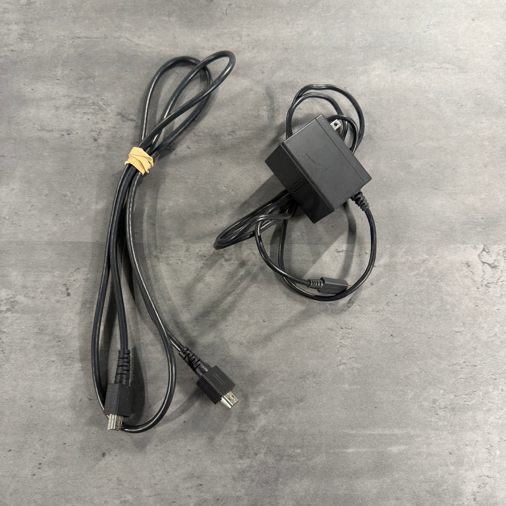 Nintendo Switch AC Adapter and HDMI Cable Black Official OEM Accessory EUC